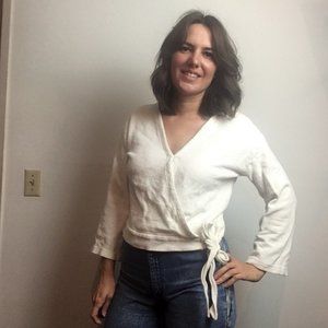 MADEWELL whit faux wrap top